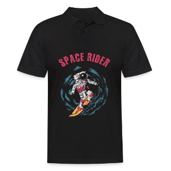 Surf Astronaute Space Rider Surfer - Polo Homme - noir - Devant - Kai (181cm)