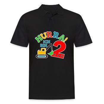 2. Geburstag Bagger - Männer Poloshirt - Schwarz - Vorne - Kai (181cm)
