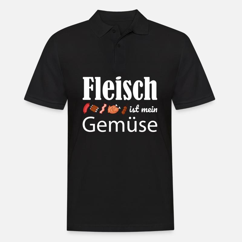 Fleisch ist mein Gemüse - Männer Poloshirt - Schwarz