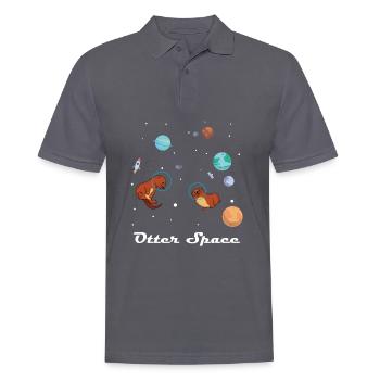 Otter Space Shirt für Weltraumforscher - Männer Poloshirt - Anthrazit - Vorne - Nico (186cm)