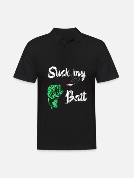 Suck My Bait Köderfisch Angeln Raubfisch Geschenk - Männer Poloshirt - Schwarz