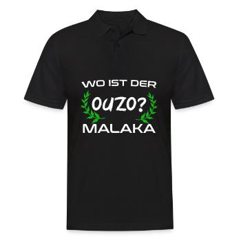 Wo Ist Ouzo Malaka Greece Griechenland Geschenk - Männer Poloshirt - Schwarz - Vorne - Kai (181cm)