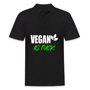 Vegan as fuck Veganer Veganerin - Männer Poloshirt - Schwarz - Vorne - Kai (181cm)