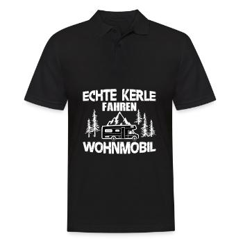 Echte kerle fahren Wohnmobil - Männer Poloshirt - Schwarz - Vorne - Kai (181cm)