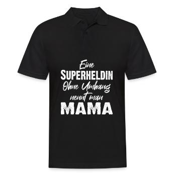 Eine Superheldin ohne Umhang nennt man Mama - Männer Poloshirt - Schwarz - Vorne - Kai (181cm)