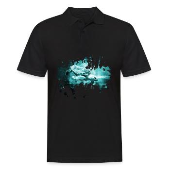 Cadeau aquarelle tortue tortue - Polo Homme - noir - Devant - Kai (181cm)
