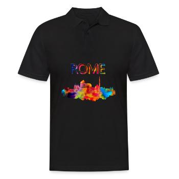 Rom Skyline Italien Hauptstadt Metropole Geschenk - Männer Poloshirt - Schwarz - Vorne - Kai (181cm)