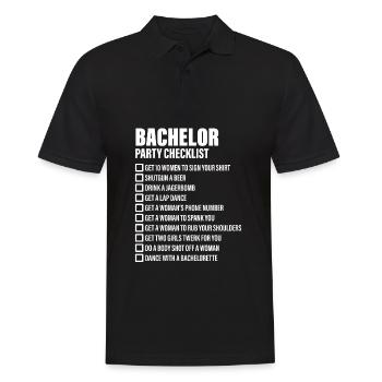 Bachelor Party Checklist - JGA - Polo Homme - noir - Devant - Kai (181cm)