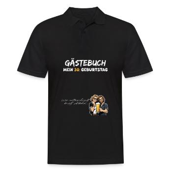 Gästebuch 30 Geburtstag 30 Jahre 1994 - Männer Poloshirt - Schwarz - Vorne - Kai (181cm)