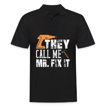 Mister Fix it er kann alles reparieren, Handwerker - Männer Poloshirt - Schwarz - Vorne - Kai (181cm)