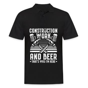 Bauarbeiter Bier - Männer Poloshirt - Schwarz - Vorne - Kai (181cm)