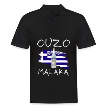 Ouzo Malaka - Männer Poloshirt - Schwarz - Vorne - Kai (181cm)