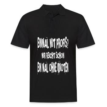Einmal mit Profis--weiß - Männer Poloshirt - Schwarz - Vorne - Kai (181cm)