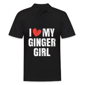 I Love My Ginger Girl Gifts for Him Men Valentine - Men's Polo Shirt - black - Front - Kai (181cm)