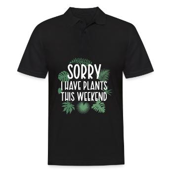 Désolé j’ai des plantes ce week-end Drôle de jeu de mots sur les plantes - Polo Homme - noir - Devant - Kai (181cm)