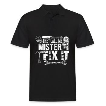 Mister fix it, Der Handwerker der alles kann - Männer Poloshirt - Schwarz - Vorne - Kai (181cm)