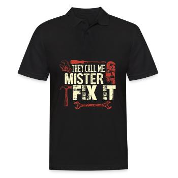 Mister fix it, Der Handwerker der alles kann - Männer Poloshirt - Schwarz - Vorne - Kai (181cm)