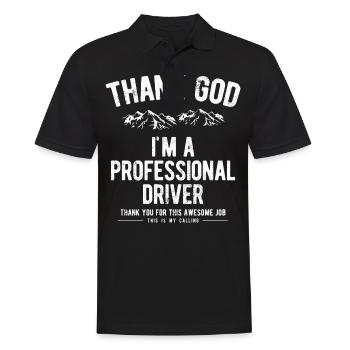 THANK YOU GOD driver professional driver sayings gifts - Men's Polo Shirt - black - Front - Kai (181cm)