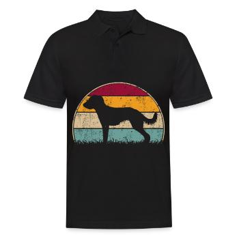 Bedlington Whippet Dog Vintage Silhouette Rétro - Polo Homme - noir - Devant - Kai (181cm)