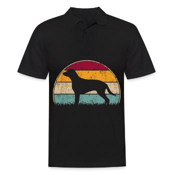 Curly Coated Retriever Vintage Retro - Männer Poloshirt - Schwarz - Vorne - Kai (181cm)
