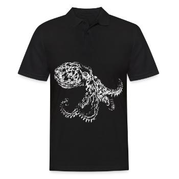 Oktopus - Männer Poloshirt - Schwarz - Vorne - Kai (181cm)