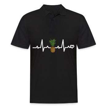 Design élégant d’ananas - Plage de soleil d’été - Polo Homme - noir - Devant - Kai (181cm)