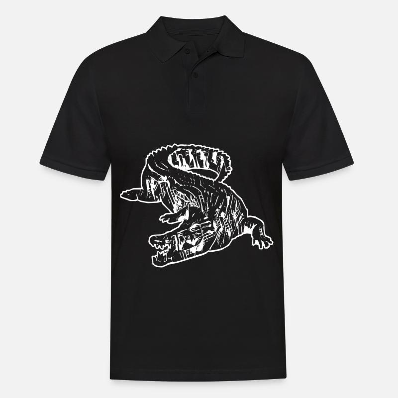 Krokodil - Männer Poloshirt - Schwarz