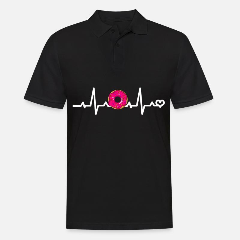 Pinker Donut Liebe - Männer Poloshirt - Schwarz