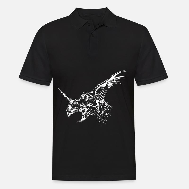 Dinosaurier - Männer Poloshirt - Schwarz