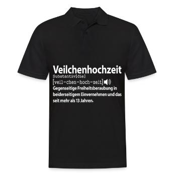 Veilchenhochzeit 13 jahre Hochzeitstag Ehefrau - Männer Poloshirt - Schwarz - Vorne - Kai (181cm)