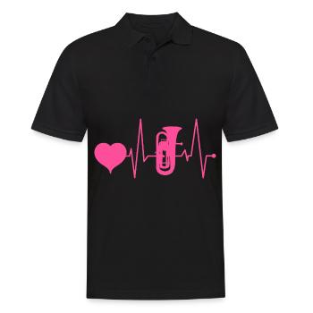 Euphonium Euphonist Girl Mama Herzschlag Pink - Männer Poloshirt - Schwarz - Vorne - Kai (181cm)