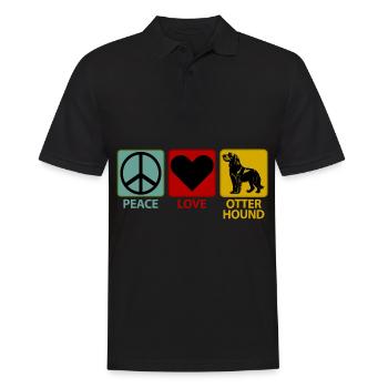 Otterhound Otter Dog Mom Peace Love - Men's Polo Shirt - black - Front - Kai (181cm)