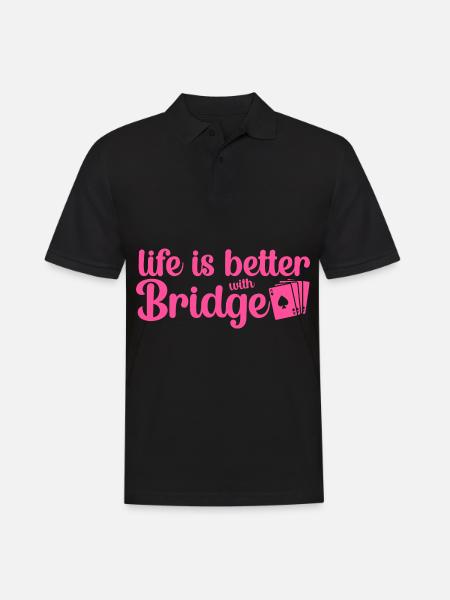 Bridge Player Girl Bridge Player Sayings Pink - Men's Polo Shirt - black