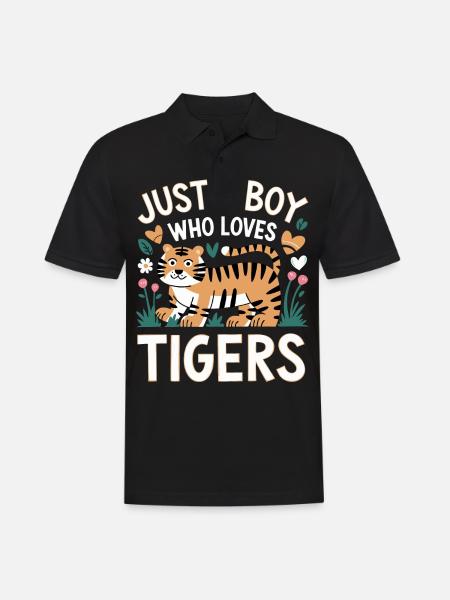 Tiger Tier Zoo Wildtier - Männer Poloshirt - Schwarz