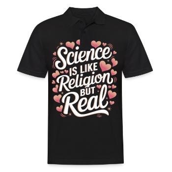 Athéisme, athée, anti-religion, agnostique - Polo Homme - noir - Devant - Kai (181cm)