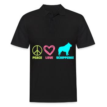 Schipperke Dog Mom Mama Peace Love Dictons - Polo Homme - noir - Devant - Kai (181cm)