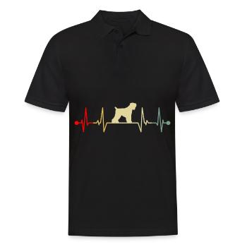 Black Russian Terrier Heartbeat Vintage - Men's Polo Shirt - black - Front - Kai (181cm)