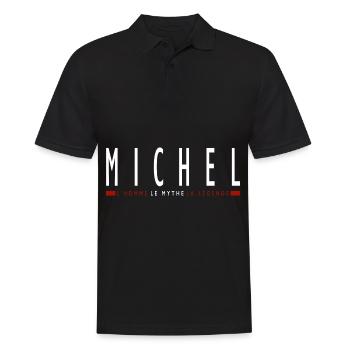 MICHEL prénom cadeau t-shirt personnalisé michel - Polo Homme - noir - Devant - Kai (181cm)