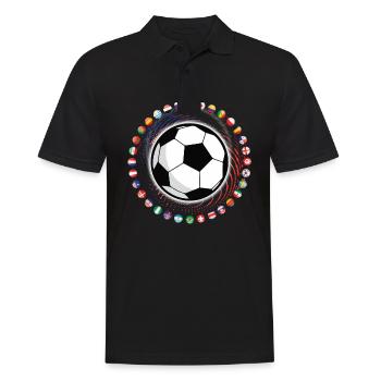 Soccer Flags of the World Football - Männer Poloshirt - Schwarz - Vorne - Kai (181cm)