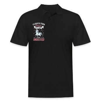 Ich brauche keinen Prinzen - Andalusier - Männer Poloshirt - Schwarz - Vorne - Kai (181cm)