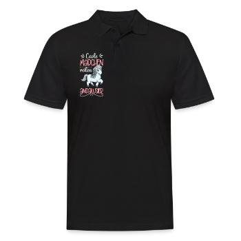Coole Mädchen reiten Andalusier - Männer Poloshirt - Schwarz - Vorne - Kai (181cm)