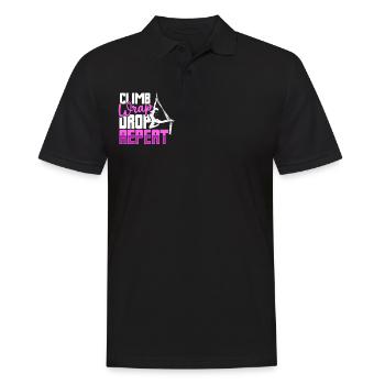 Climb Wrap Drop Repeat - Yoga aérien - Polo Homme - noir - Devant - Kai (181cm)