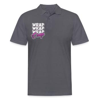 Wrap Wrap Wrap Crap - Soie aérienne - Polo Homme - charbon - Devant - Nico (186cm)