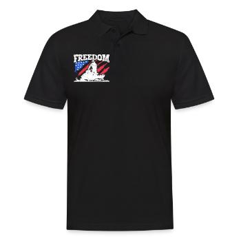 Freedom - Schneemobil - Männer Poloshirt - Schwarz - Vorne - Kai (181cm)