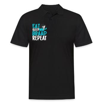 Eat Sleep BRAAP Repeat - Schneemobil - Männer Poloshirt - Schwarz - Vorne - Kai (181cm)