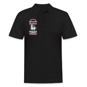 Die meisten Pferde haben Besitzer - Andalusier - Männer Poloshirt - Schwarz - Vorne - Kai (181cm)