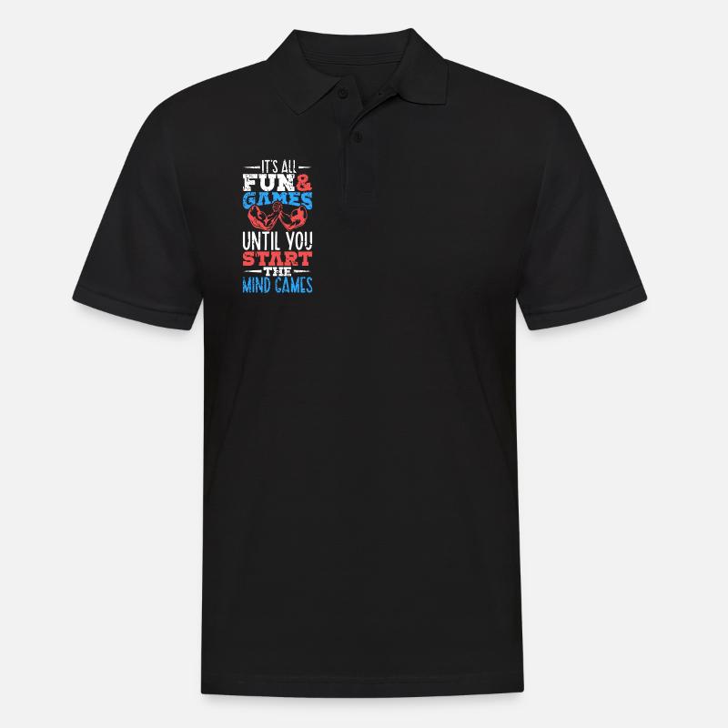 Mind Games - Armdrücken - Männer Poloshirt - Schwarz