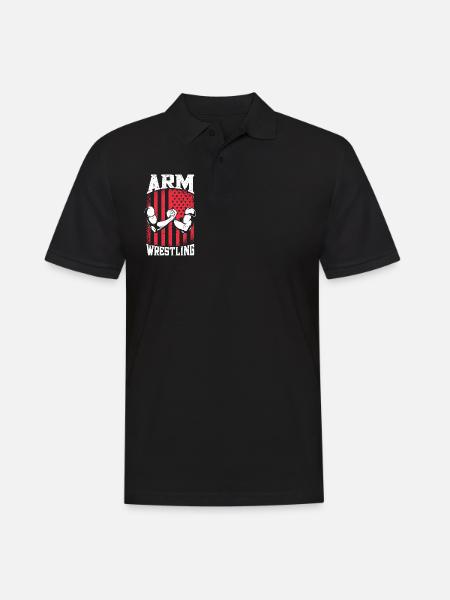 Arm Wrestling - Armdrücken - Men's Polo Shirt - black