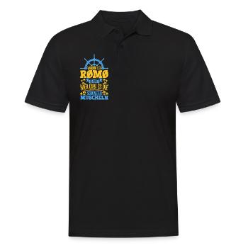 Schöne Muscheln - Warum ich Rømø so liebe - Männer Poloshirt - Schwarz - Vorne - Kai (181cm)