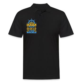 Schöne Muscheln - Warum ich Skagen so liebe - Männer Poloshirt - Schwarz - Vorne - Kai (181cm)